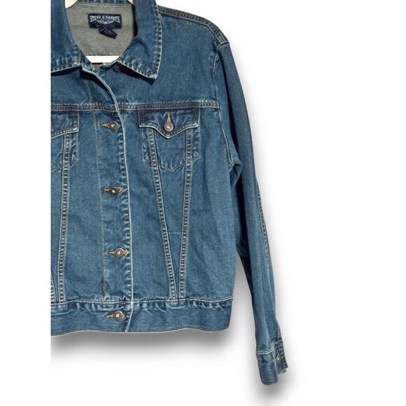 Steve and Barrys Vintage Women's Denim Jacket Blue Jean - Size XL - Picture 4 of 9